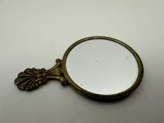Vintage mini håndspejl i messing