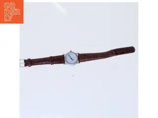 Armbåndsur med læderrem (str. 25 mm)