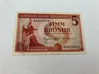 5 Kronur 1957 Iceland