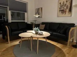 Velholdt sofa - sæt i læder  