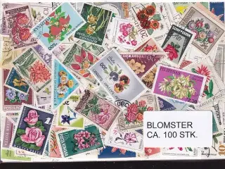 Blomster på Frimærker. St./ust. 100 stk.