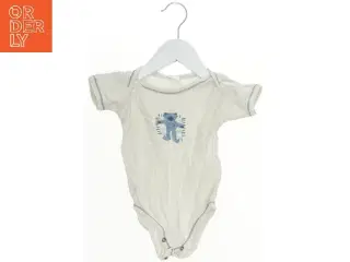 Hvid bodystocking med blå bjørneudskrift (str.  70 )