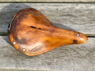 Retro-look Cykelsadel i ægte brun kernelæder