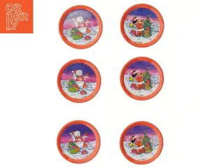 Sæt med 6 jule coasters forkellige design fra Disney (str. 6 stk Ø 9 cm)