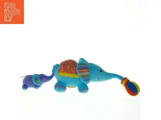 Blå elefant plys legetøj med baby (str. Totallængde. 53 cm)