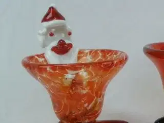 wn glas-julenisse skål. Muranoglas?