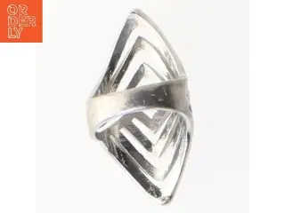 Vintage geometrisk sølvring (str. 54 mm)