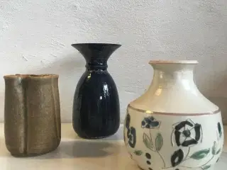 3 fine små keramikvaser