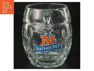 Ølkrus med Natholdet logo (str. Ø 8,5 cm længde 11,5 cm)