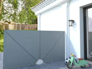 Sammenklappelig sidemarkise til terrasse grå 300 x 150 cm
