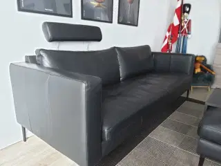 3pers læder sofa