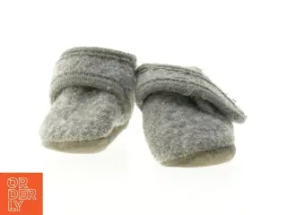 Grå babyfutter i uld fra Melton (str. 12 cm)