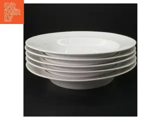 Hvide dybe middagstallerkener, 5 stk, dybe (str. 22 x 3 cm)