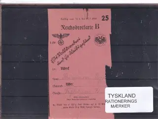 Tyskland - Rationeringsmærker - 2. Verdenskrig