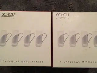 SCHOU Cafeglas m sugeskeer