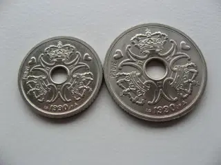 Prøvemønter 1 & 2 Kr 1990, samlet pris