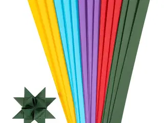 Stjernestrimler, L: 45 cm, B: 15 mm, diam. 6,5 cm, ass. farver, 500stk./ 1 pk.
