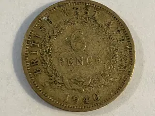 6 pence British West Africa 1940