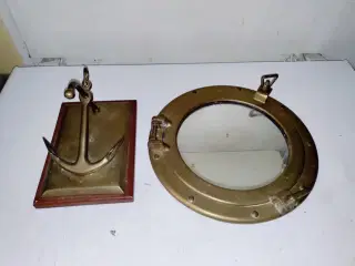 fint lille spejl og anker  måske til det maritime 