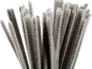 Chenille, L: 30 cm, tykkelse 6 mm, grå, 50stk./ 1 pk.