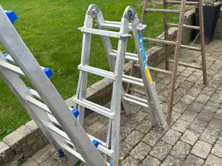 Alu. Stiger skyde/trappe 2 stk. 1. Træstige trappe