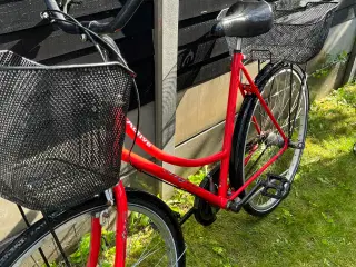 Rød kvinde cykel 28”