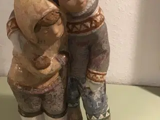 Sødt eskimo par. Lladro keramik 