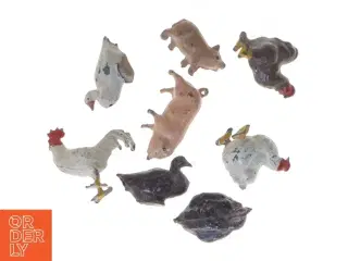 Retro miniature bondegårdsdyr af tin (str. 2-3 cm)