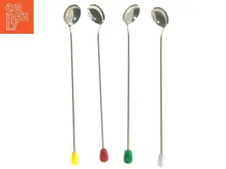 4 lange skeer med farvet håndtag - 18 cm