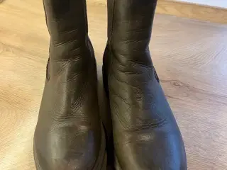 Brune læder ankelstøvler