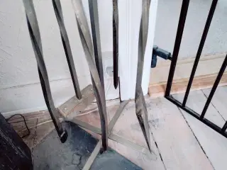super flot pejsesæt med fede glas håndtag