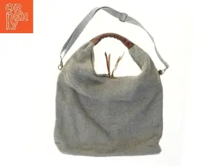 Stor grå skuldertaske (str. 65x50 cm)