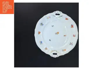 Porcelænsfad med blomstermotiv (str. Ø 28 cm)