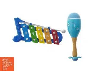 Børne xylofon og maracas musiklegetøj (str. 21 cm)
