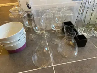 Masse blandet glas