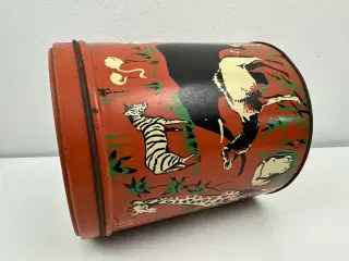 Stor dekorativ dåse m. Zoo / dyr (retro)