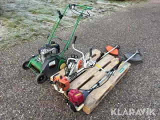 Buskrydder 2 styk, kædesav og vertikalskærer Stihl, Honda, John Deere