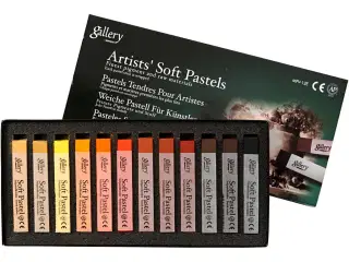 Gallery Tørpastel, L: 6,5 cm, tykkelse 10 mm, brun harmoni, 12stk./ 1 pk.
