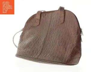Brun skuldertaske i præget skind fra Reisenthel (str. 33 x 26 cm)