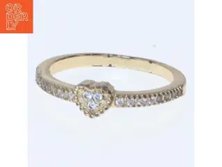 Guld ring med hjerte design (str. 54 mm)