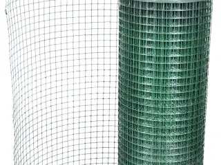 Hønsenet 25 x 1 m galvaniseret stål med PVC-belægning grøn
