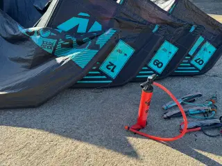 4 kites, 3 barer & pumpe