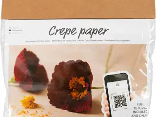 Mini DIY Kit Crepepapir, Valmuer, Stræk/crepe: 180%, 105 g, 1 pk.