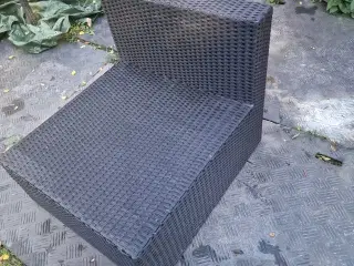 Loungemodul i sort polyrattan