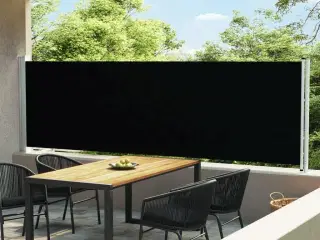 Sammenrullelig sidemarkise til terrassen 140x600 cm sort