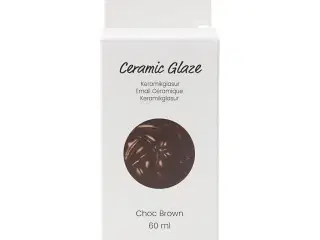 Keramikglasur, 984-1101 °C, dækkende, Chocolate Brown, 60 ml/ 1 ds.
