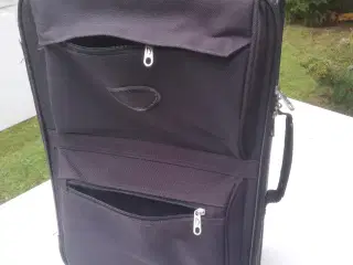 Sort rejse kuffert med 2 stk hjul 