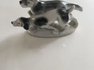 Jagthunde lille porcelænsfigur