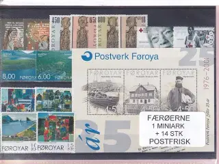 Færøerne - 1 Miniark + 14 Stk. - Postfrisk