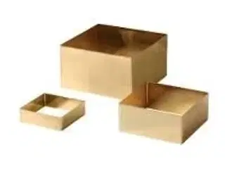 1 stk. Opsatser firkantet sæt 3 stk guld look